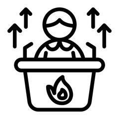 This Motivational speech icon is suitable for Business Motivation, Business Improvement, etc.
