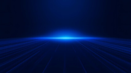 Blue light rays create a dynamic motion across the dark abstract backdrop