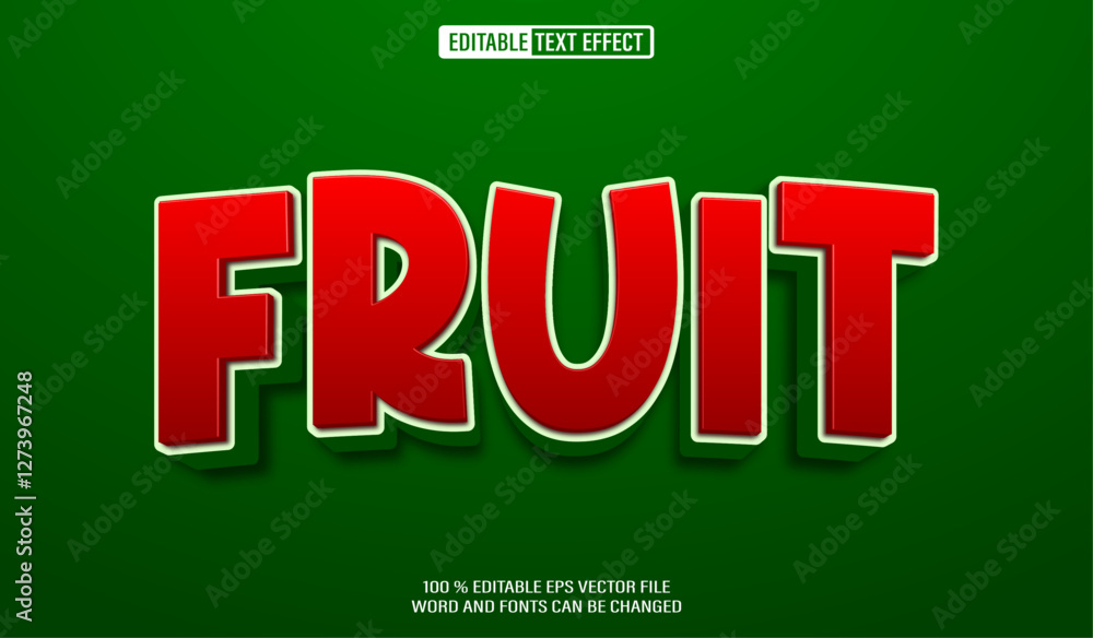 Poster editable 3d text style effect - fruit text effect template
