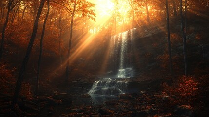 Obraz premium sun shining through the forest