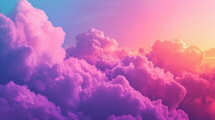 Fototapeta premium Colorful Dreamy Clouds at Sunset with Pastel Sky and Soft Light