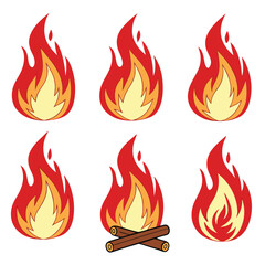 Collection of Fire Vector Illustrations