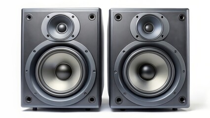 Stereo Speakers on White Background