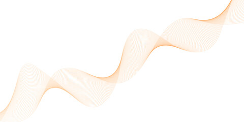 abstract vector orange wave lines on white background.