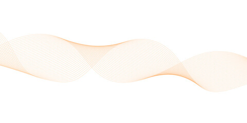 abstract vector orange wave lines on white background.