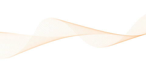 abstract vector orange wave lines on white background.