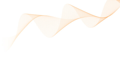 abstract vector orange wave lines on white background.