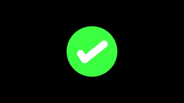 Check and success animation, alpha channel background, 4K