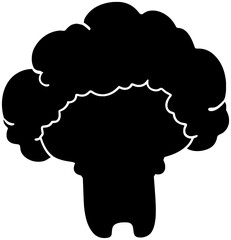 broccoli illustration plant silhouette food logo vegetable icon tree outline green fresh cabbage diet healthy nature natural health branch shape and vector graphic background