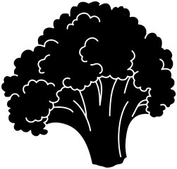broccoli illustration plant silhouette food logo vegetable icon tree outline green fresh cabbage diet healthy nature natural health branch shape and vector graphic background
