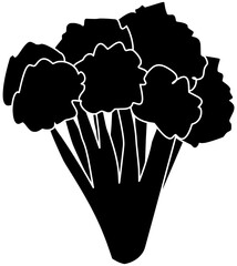 broccoli illustration plant silhouette food logo vegetable icon tree outline green fresh cabbage diet healthy nature natural health branch shape and vector graphic background