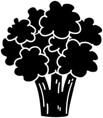 broccoli illustration plant silhouette food logo vegetable icon tree outline green fresh cabbage diet healthy nature natural health branch shape and vector graphic background