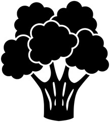 broccoli illustration plant silhouette food logo vegetable icon tree outline green fresh cabbage diet healthy nature natural health branch shape and vector graphic background