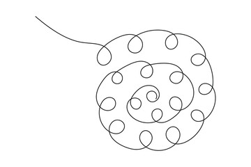 Human brain Continuous one line art drawing of scissors vector illustration design
