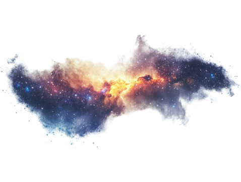Isolated Colorful Space Cloud