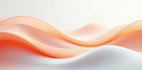 Obraz premium Soft and soothing white and orange wave forms create a sense of balance, white, waves