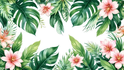  Tropical flower and leaf close-up design © GIFTE