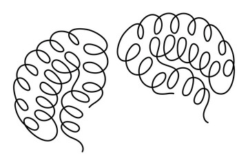 Human brain Continuous one line art drawing of scissors vector illustration design
