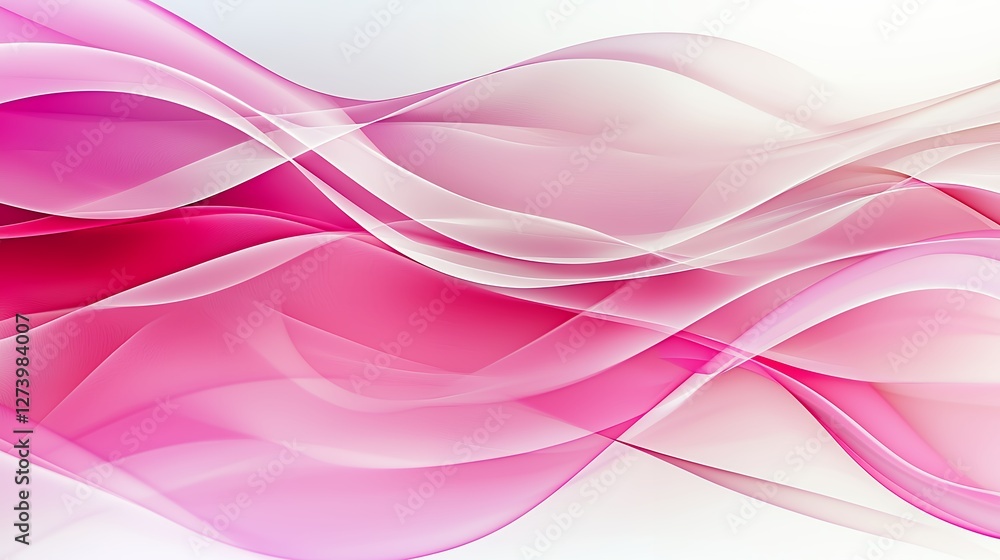 Aufkleber abstract pink and white wavy lines background with smooth gradient texture