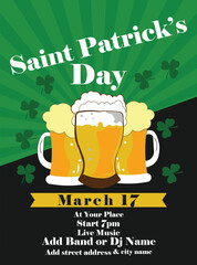 Saint Patrick's party poster flyer social  media post  design