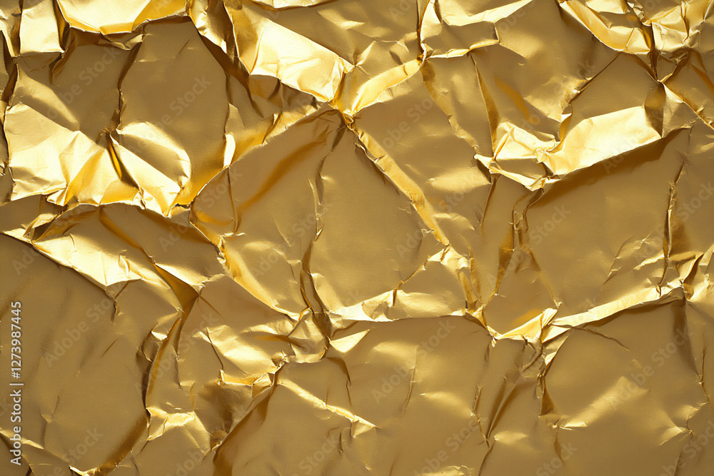 Poster  crumpled gold paper