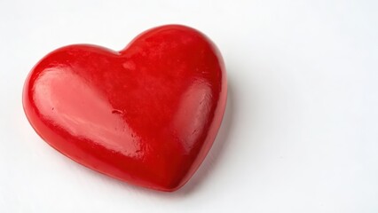 Red Heart Shape Object on White Background