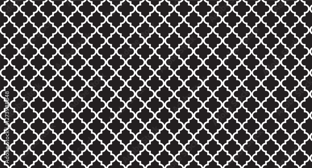 Poster black and white tileable pattern. grunge worn damask pattern design. distressed fabric texture. over
