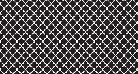 Black and white tileable pattern. Grunge worn damask pattern design. Distressed fabric texture. Overlay texture design. Vector illustration. Eps10.