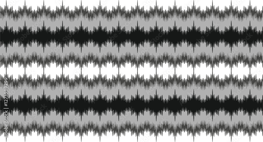 Poster black and white tileable pattern. grunge worn damask pattern design. distressed fabric texture. over