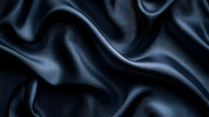 Fototapeta premium Dark blue silk fabric texture