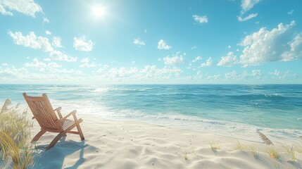 Relaxing seaside retreat oceanfront beach scenic view sunny environment peaceful concept