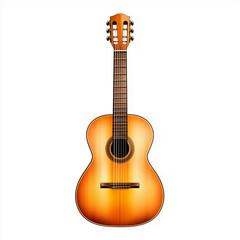 Obraz premium Acoustic guitar mockup on a white background