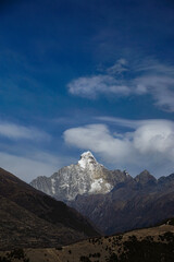Majestic mountain landscape andes region nature photography serene environment wide angle natural beauty