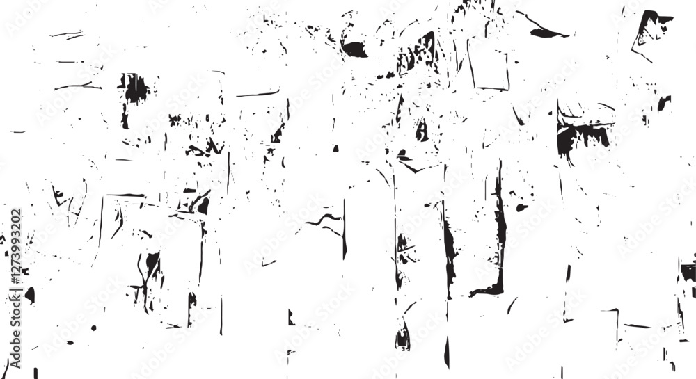 Poster monochrome texture composed of irregular graphic elements. distressed uneven grunge background. abst