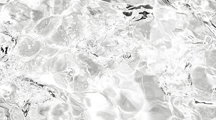 Seamless realistic water ripples or ocean waves summer background transparent overlay. Sparkling white crystal clear refreshing swimming pool, fountain, pond or lake pattern