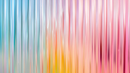 Obraz premium Seamless trendy iridescent rainbow corrugated ribbed glass background texture. Soft pastel holographic frosted window refraction pattern