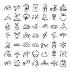 Environmental Icons Nature, Recycling, Sustainability, Conservation, Ecology