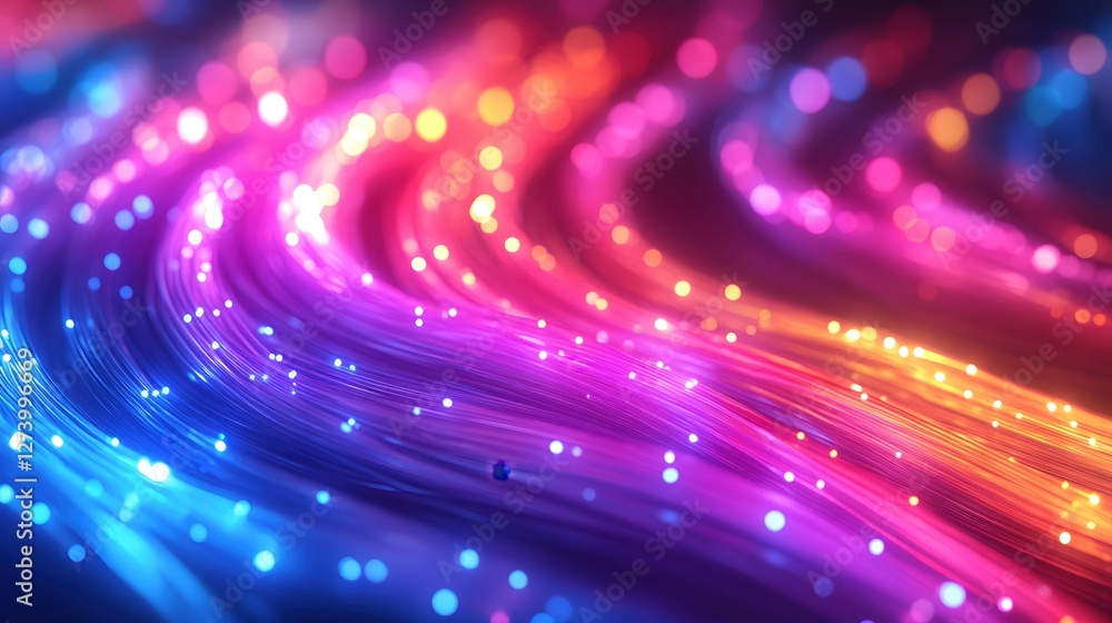 Aufkleber abstract flowing light trails with vibrant colors creating a dynamic and energetic background