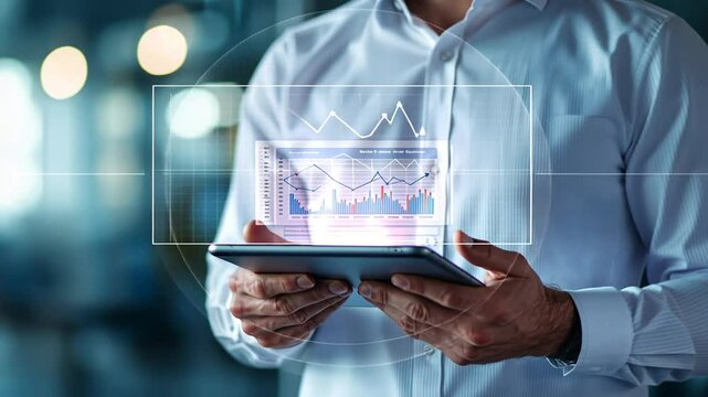 Futuristic office utilizing augmented reality for efficient project management.