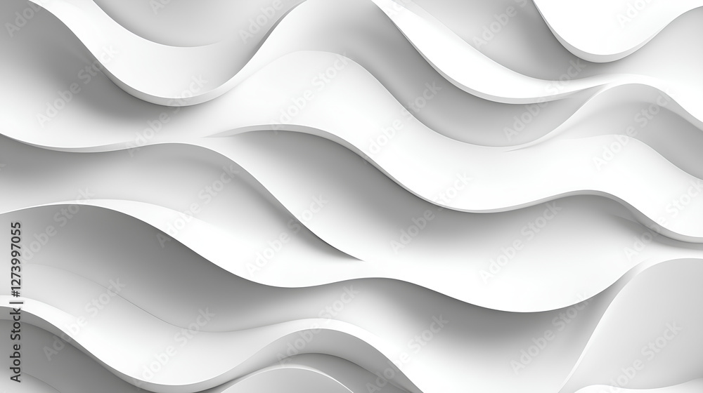 Poster stylish and modern minimalist seamless white wave texture pattern background with monochromatic colo