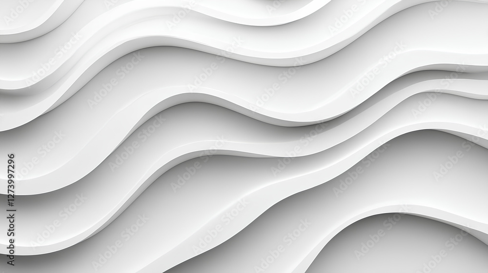 Poster stylish and modern minimalist seamless white wave texture pattern background with monochromatic colo