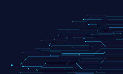 Abstract blue circuit board lines technology background