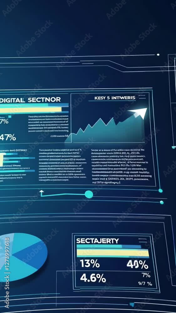Poster dynamic financial data visualization with interactive graphs and charts