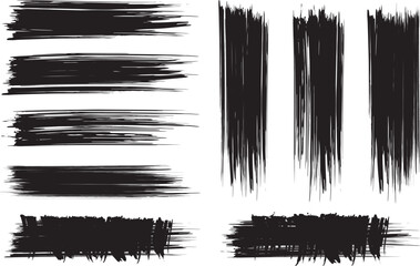 Black brush strock set 