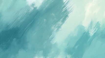 Obraz premium Abstract Teal and White Brush Stroke Painting