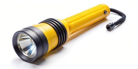 Yellow Flashlight on White Background