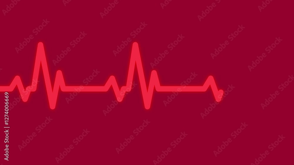 Poster heart cardiogram. minimal modern seamless motion design. abstract loop animation