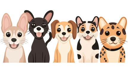 Obraz premium Playful cartoon dogs illustration transparent background fun animal art colorful whimsical scene