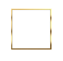 Obraz premium golden, thin square frame on a transparent background