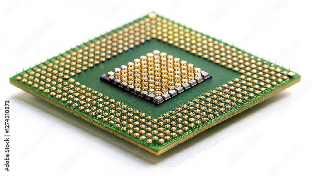 Poster microprocessor on white background
